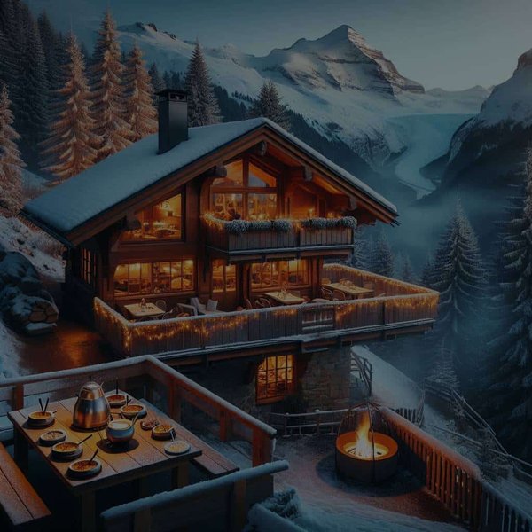 Est-il possible de trouver un chalet dans les Alpes offrant une expérience de fondue en plein air avec vue panoramique?